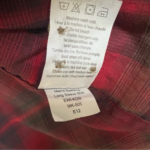 Mountain Hardwear Shirt Mens Spalding Red Plaid Button Down Long Sleeve Gorpcore - Picture 8 of 15